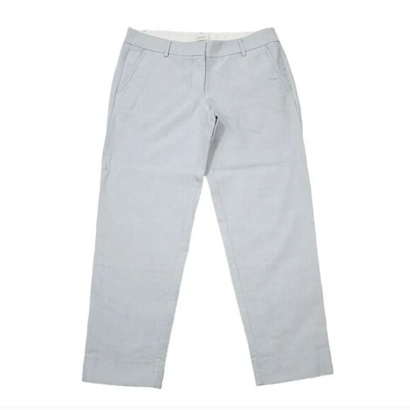 J. Crew Skimmer Oxford Cotton Crop Trouser Pants in Gray Size 4 - Picture 9 of 10